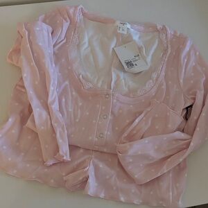 White Fox DP Pink Polka Dot Pajama Romper